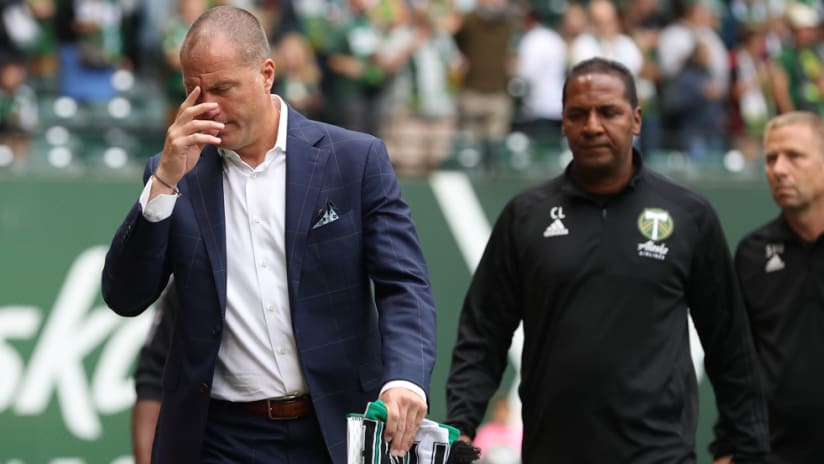 Giovanni Savarese - Portland Timbers - reacts to loss vs. Seattle