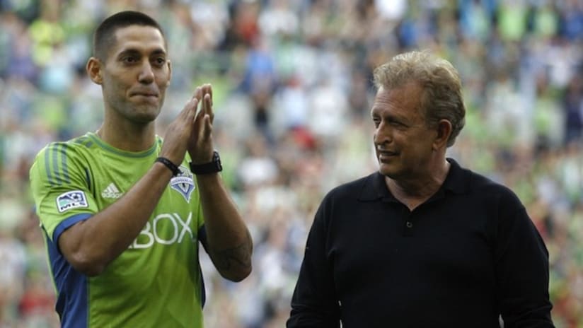 Clint Dempsey and Seattle Sounders majority owner Joe Roth