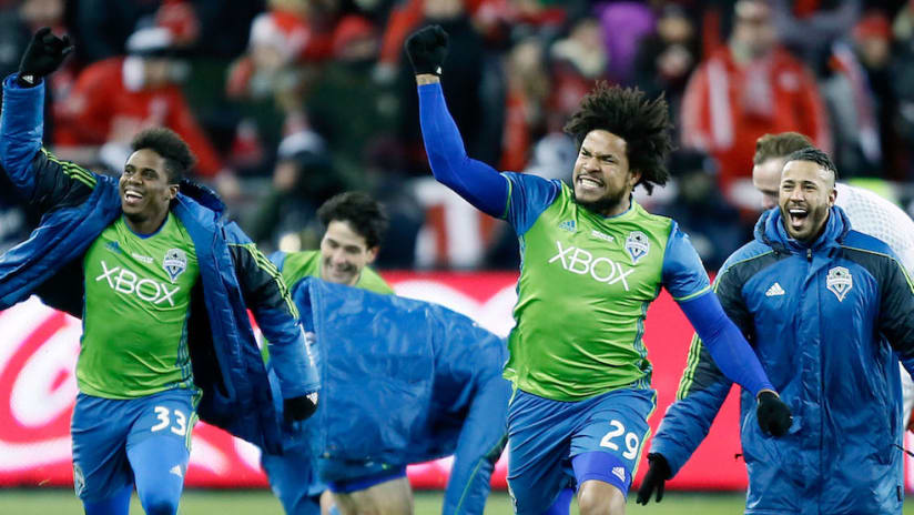 Roman Torres celebrates 2016 MLS Cup win