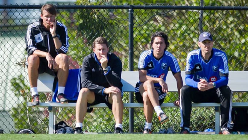 Jesse Marsch, Mike Sorber and the Montreal Impact coaching staff.