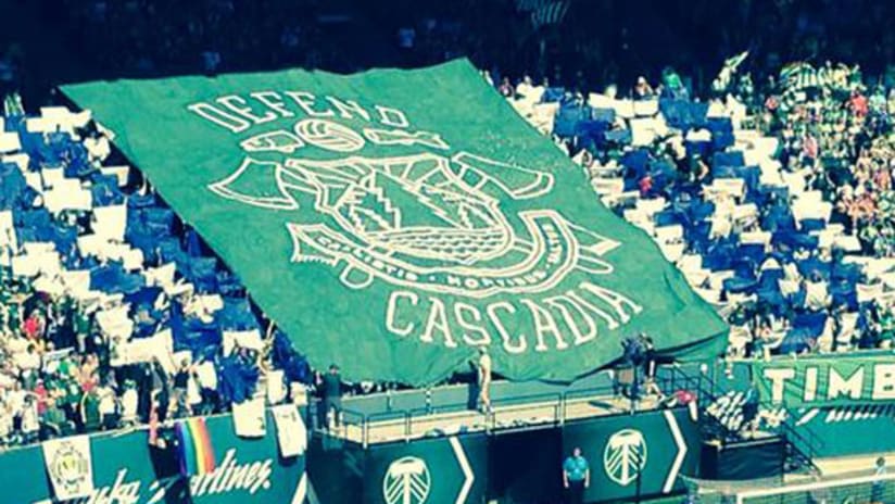 Timbers Army tifo (September 20, 2014)
