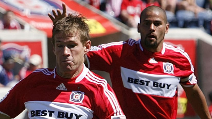 Brian McBride (left) and C.J. Brown both marked appearance milestones on Saturday.