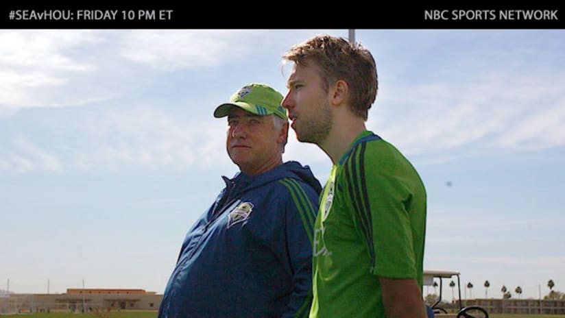 Seattle Sounders defender Adam Johansson (right) is a game-time decision on Friday against Houston.