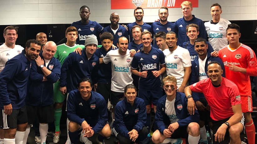 Kick In For Houston - Stu Holden and friends - postgame group shot