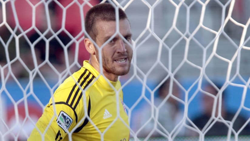 Toronto FC goalkeeper Milos Kocic after a 2-2 draw with New England