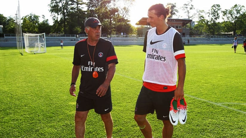 Carlo Ancelotti and Zlatan Ibrahimovic, Paris Saint-Germain