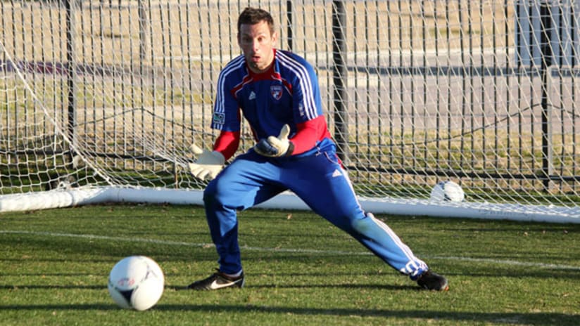 English goalkeeper Richard Wright training with FC Dallas