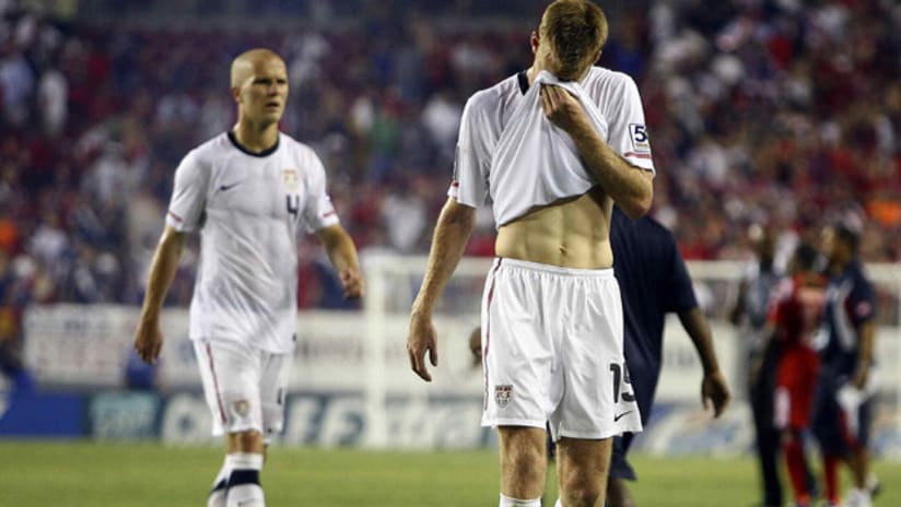 Tim Ream reacts after US loss to Panama, June 11, 2011.