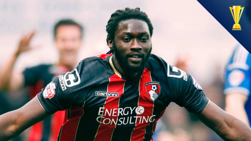 Kenwyne Jones with Bournemouth-Gold Cup