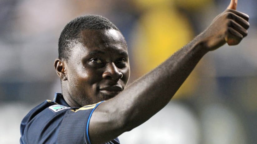 Freddy Adu gives the thumbs-up after his Philly debut
