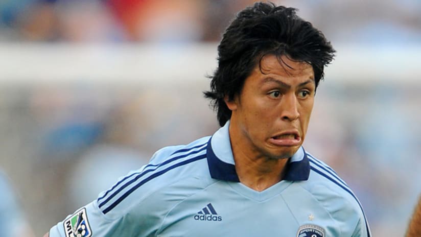 Roger Espinoza scored a goal and saw red for Sporting