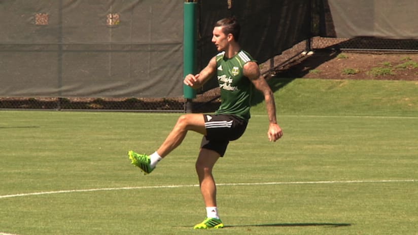 Liam Ridgewell trains with the Portland Timbers