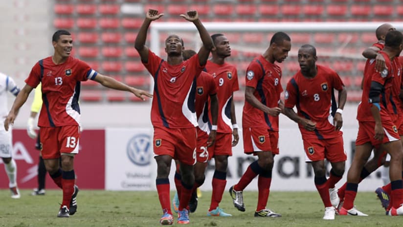 Belize celebrates a goal in the Copa Centroamericana