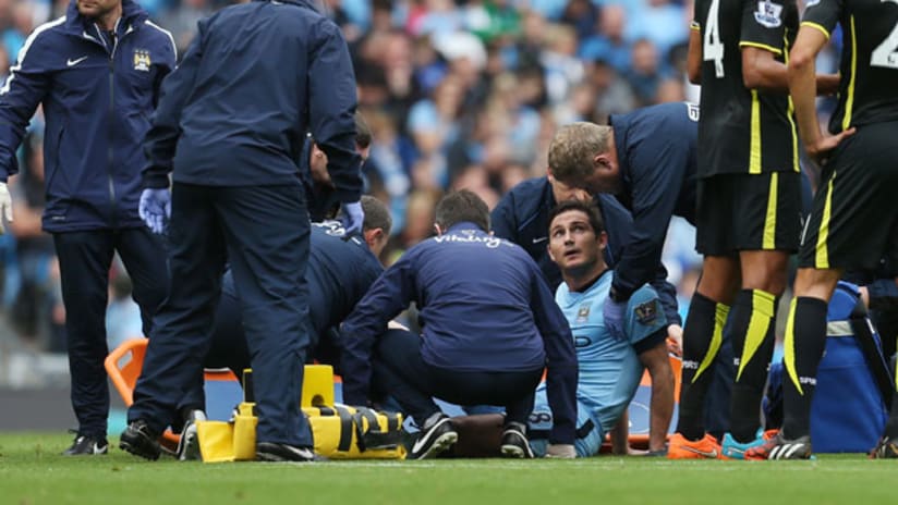 Frank Lampard stretchered off vs. Tottenham