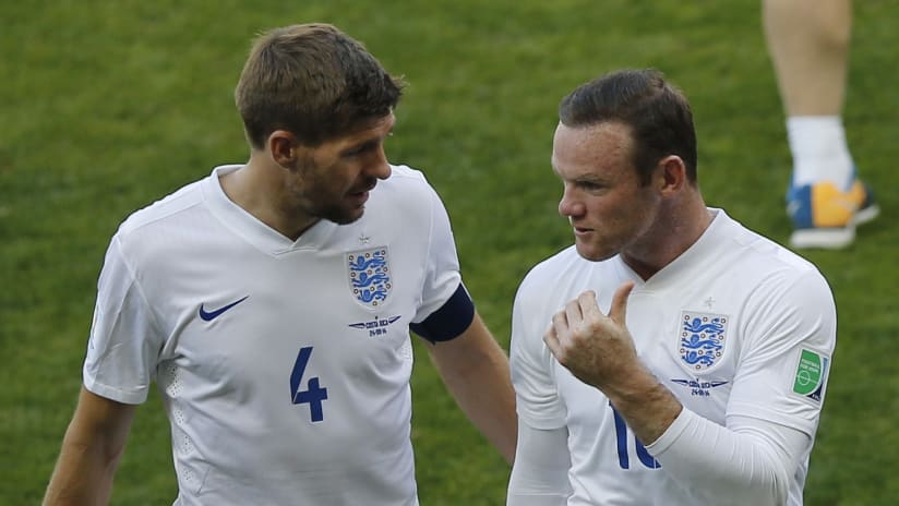 Steven Gerrard and Wayne Rooney in 2014