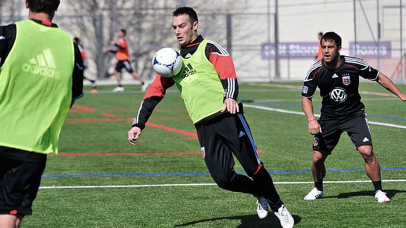 Hamdi Salihi in his first training session with D.C. United
