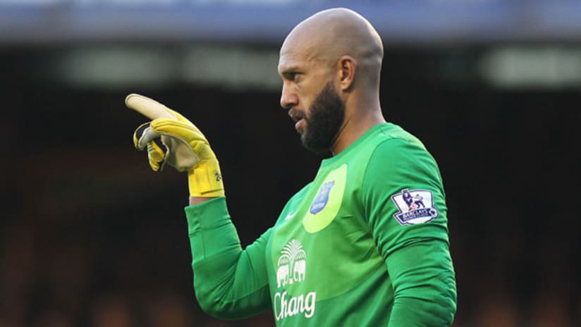 Tim Howard with Everton