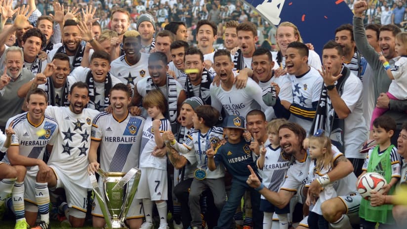 LA Galaxy celebrate MLS Cup 2014