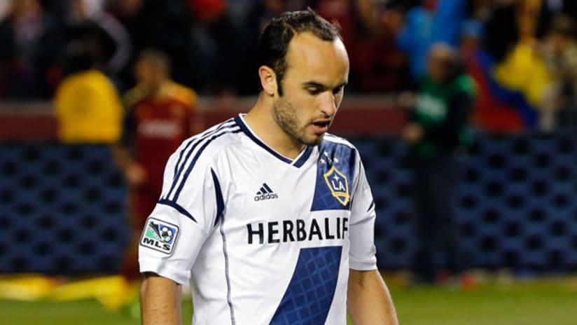 Landon Donovan is dejected after the Galaxy are eliminated