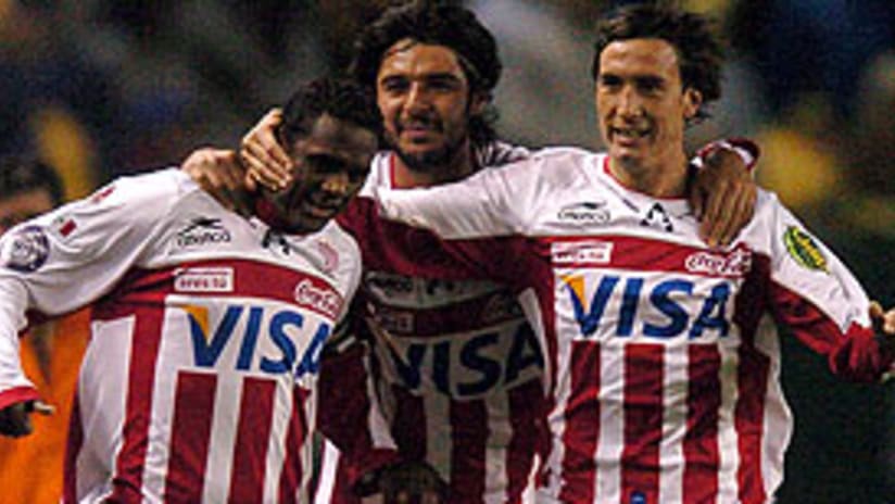 Kleber Boas (left) scored the winning goal for the InterLiga champions.