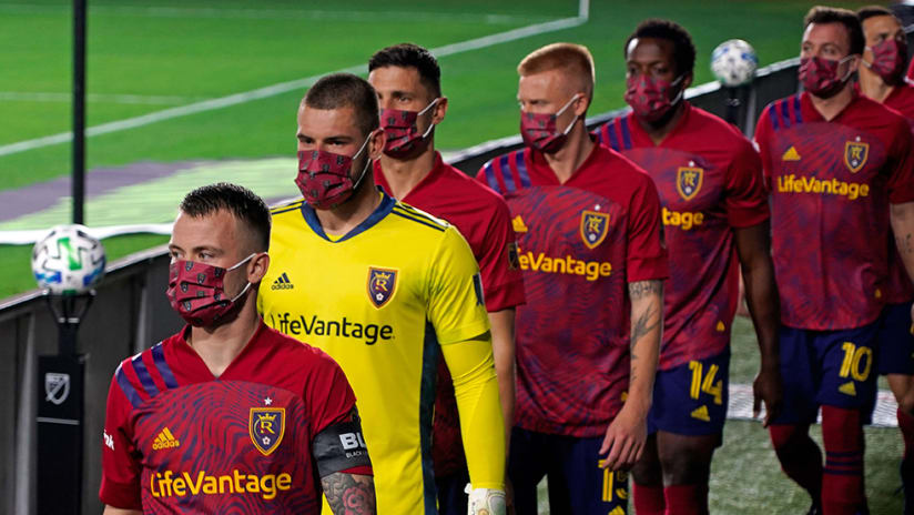 Real Salt Lake - team walking out - masks
