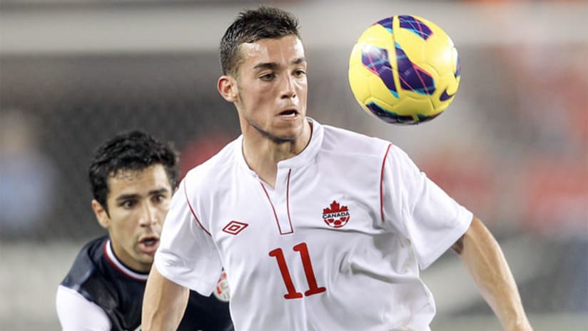 Russell Teibert of the Canadian national team vs. the USA