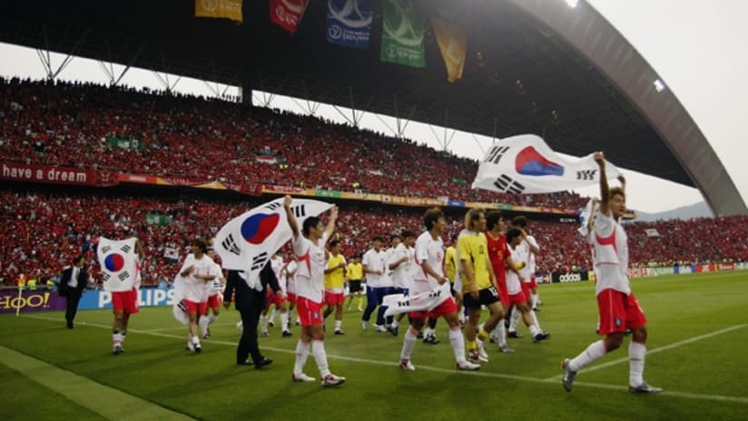 South Korea celebrates at the 2002 World Cup