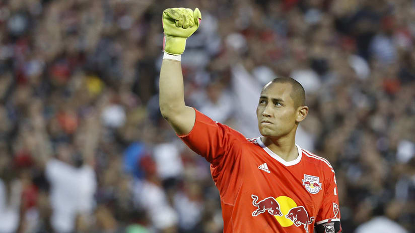 Luis Robles -- pumps fists -- At RFK