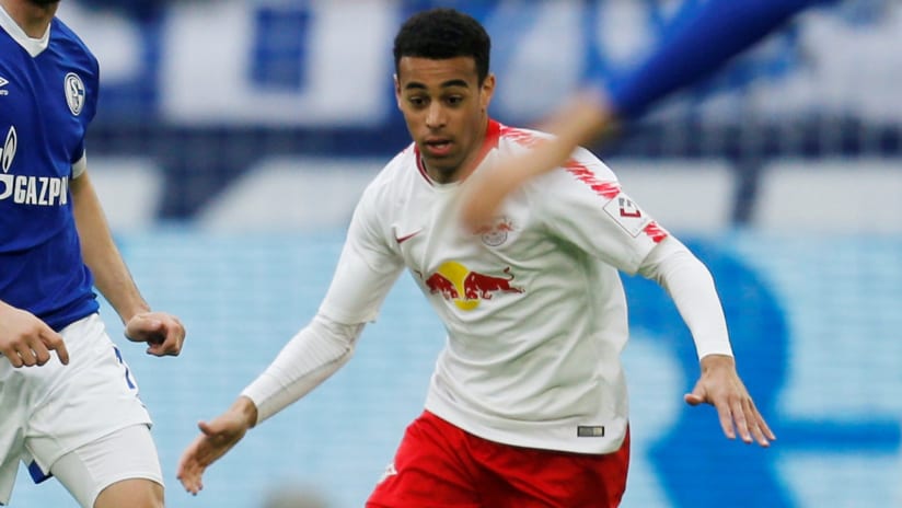 Tyler Adams - close-up - in action for RB Leipzig