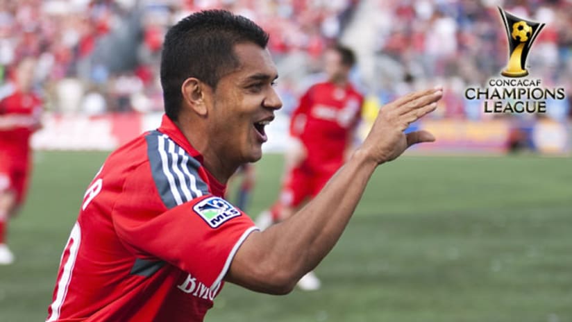 Amado Guevara (pictured here in 2009) returned to BMO Field on Tuesday night with Honduran side Motagua.