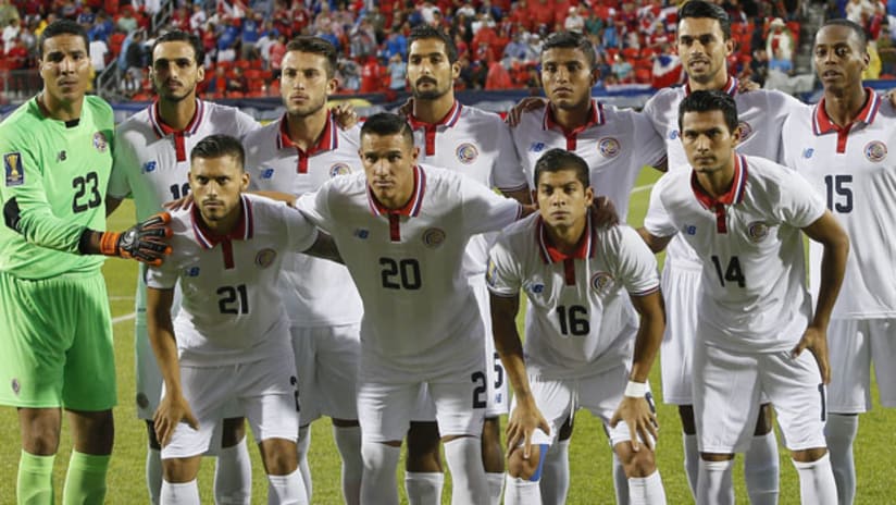 Costa Rica national soccer team ahead of a Gold Cup game