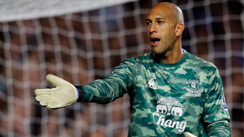 Tim Howard in action for Everton