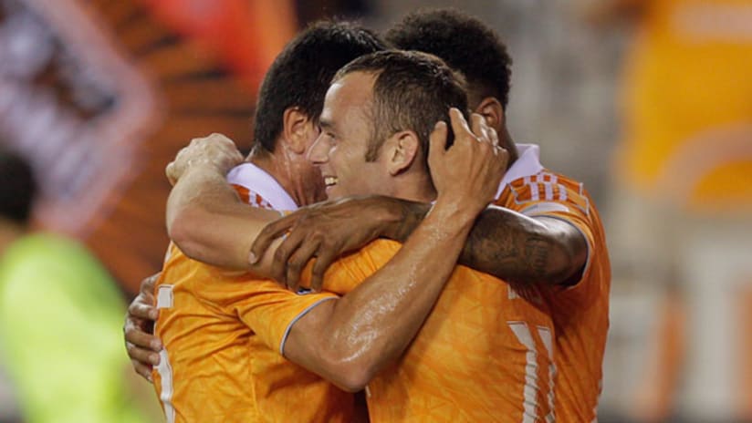 Houston Dynamo players embrace