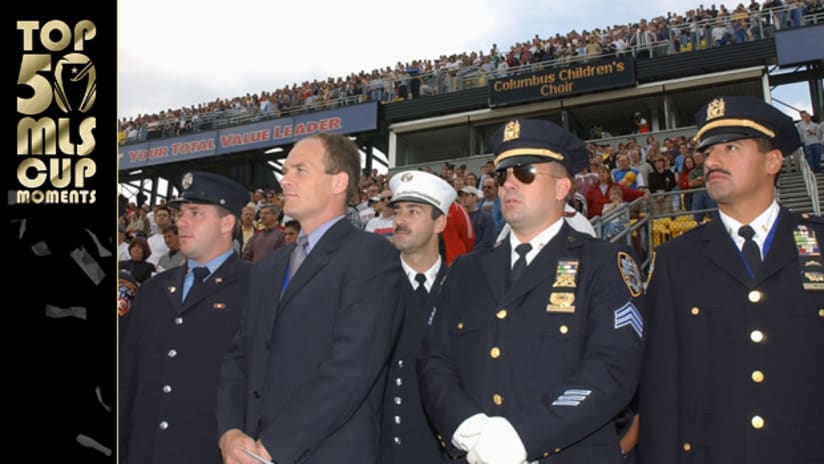 NYPD and FDNY at the 2001 MLS Cup