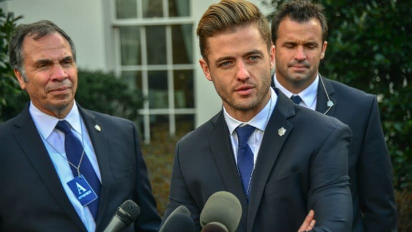 Robbie Rogers at the LA Galaxy's White House visit (February 2015)
