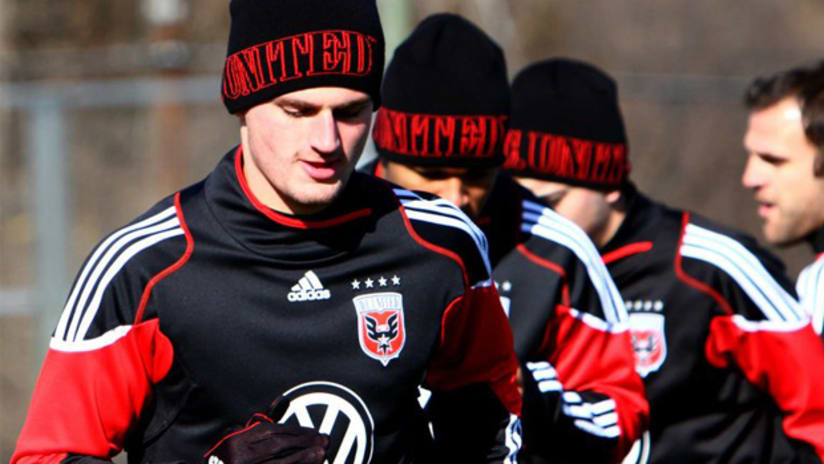 Perry Kitchen jogs during D.C. United's preseason training