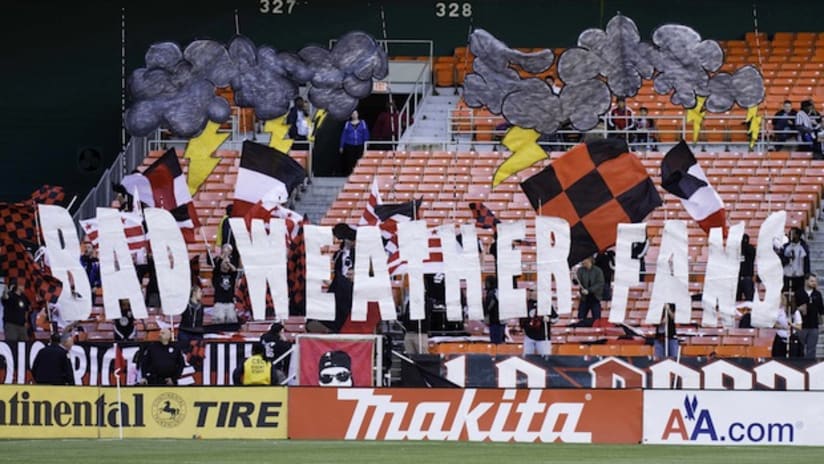 DC United fans "Bad Weather" tifo