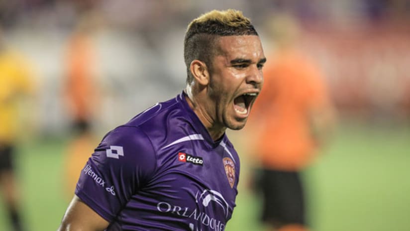 Dom Dwyer celebrates yet another goal for Orlando City
