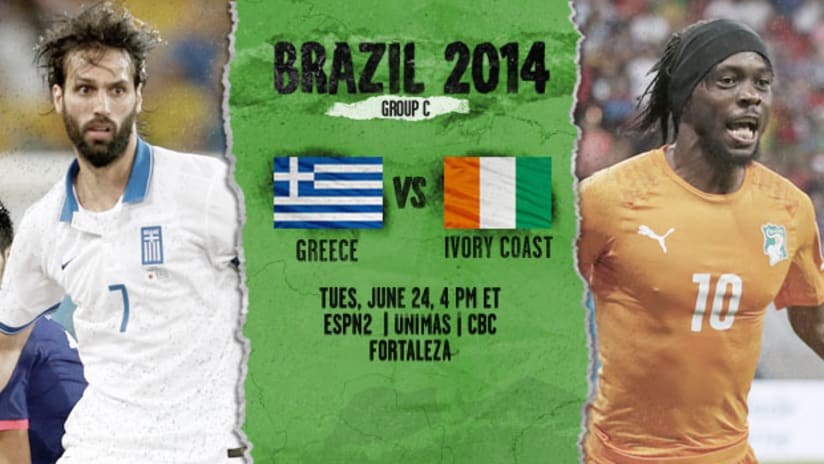Greece vs. Ivory Coast, Group C (June 24, 2014)
