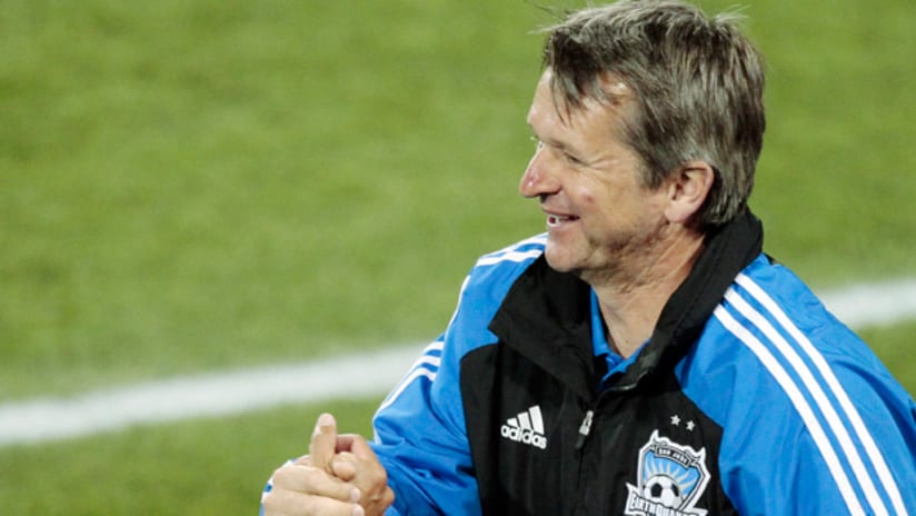 With San Jose in second place, Frank Yallop has a lot more to smile about this year.