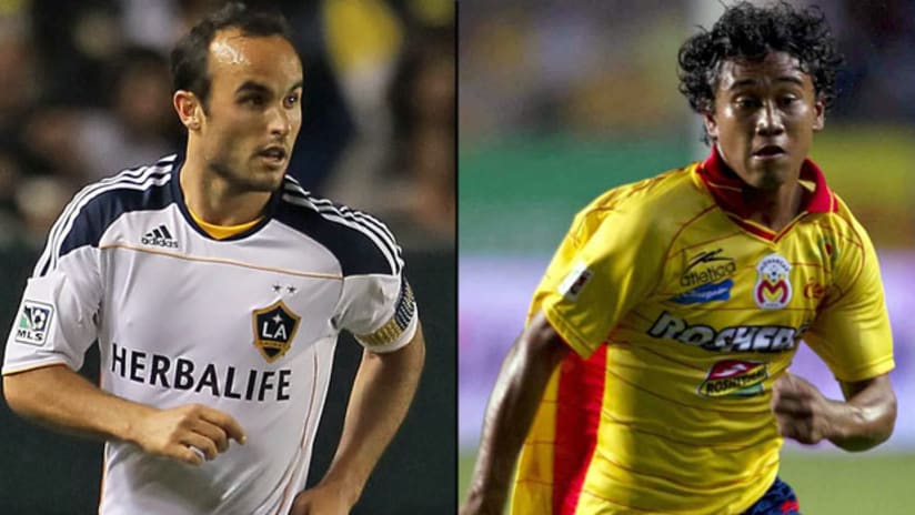 Landon Donovan (left) and the Galaxy are in Group A of the CONCACAF Champions League with Kalu Gastelum and Morelia.