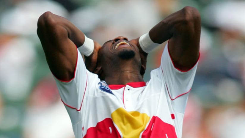 Macoumba Kandji reacts after missing a scoring opportunity for the Red Bulls on Saturday.