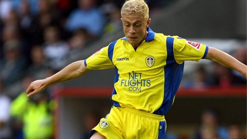 Mike Grella with Leeds United