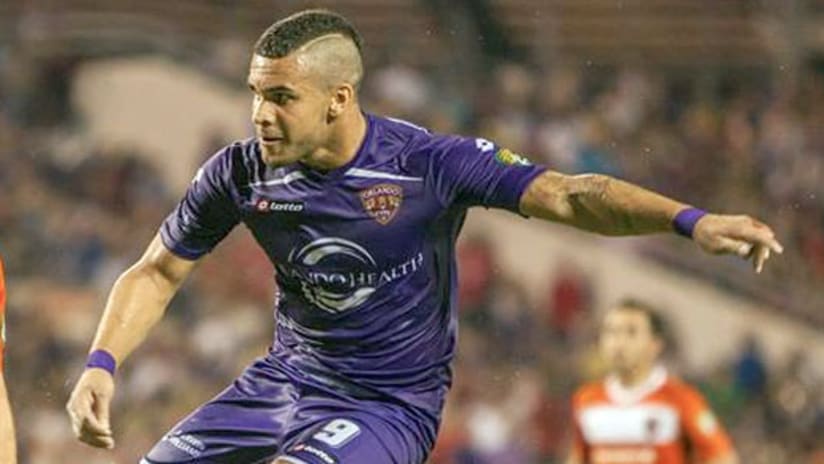 Dom Dwyer with Orlando City during the USL PRO title game