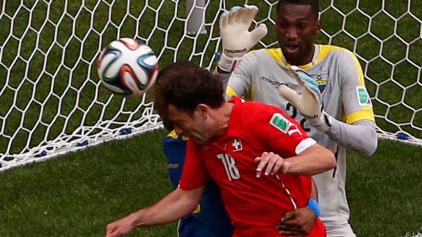 Admir Mehmedi heads home the equalizer vs. Ecuador (June 15, 2014)