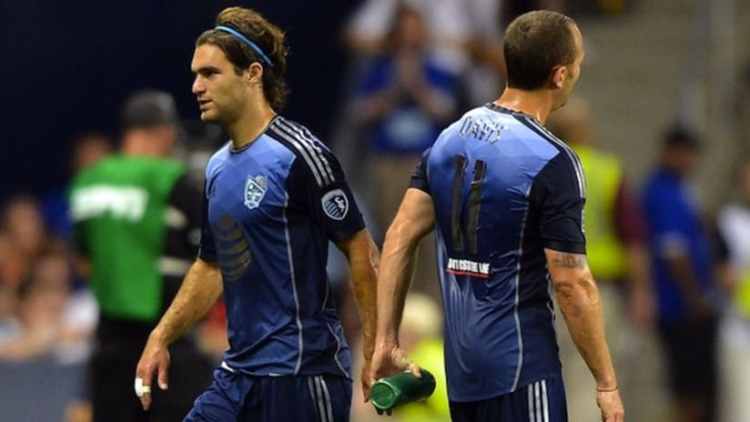 Graham Zusi leaves the pitch after his early All-Star substitution