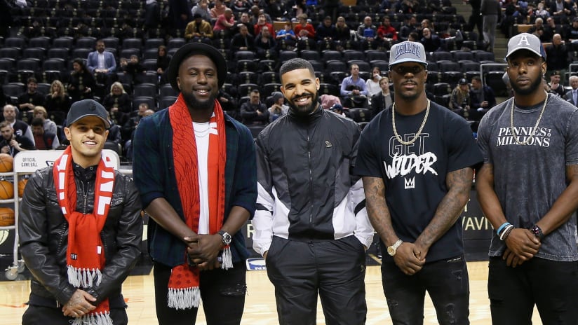 Jozy Altidore with Drake and the Raptors - Toronto FC