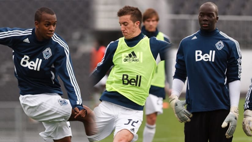 Whitecaps signed (from L to R) Bilal Duckett, Jeb Brovsky, and Brian Sylvestre on Tuesday.