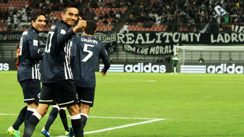 Monterrey's Jesus Zavala celebrates his goal versus Esperance at Club World Cup, December 14, 2011.