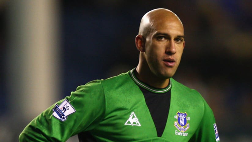 Everton 'keeper Tim Howard made some key saves in Everton's 2-0 win on the weekend